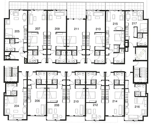Floor plan Furnished Studios