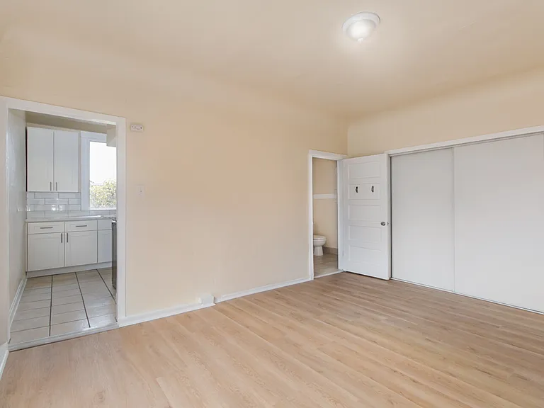 bedroom with double closets