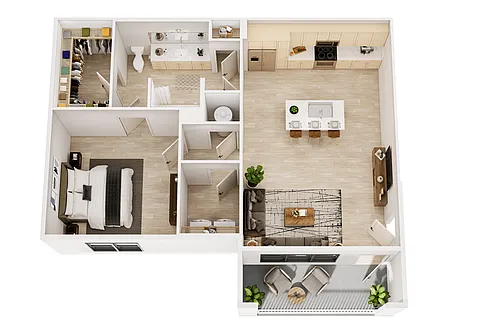 Floor plan 1 BR-E