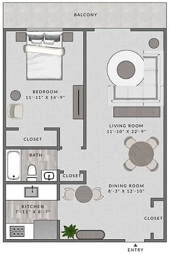 Floor plan A1 - 1X1