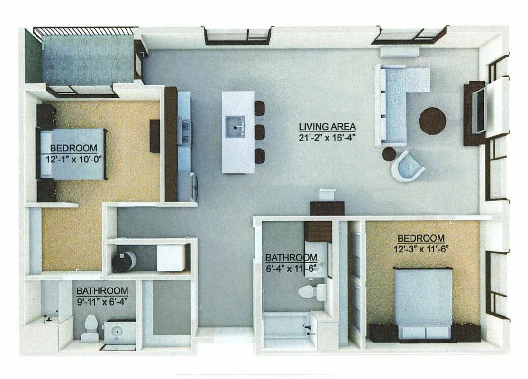 Floor plan 2 Bedroom C