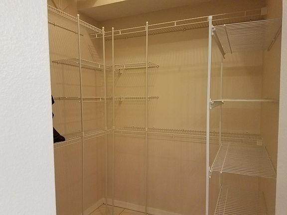 master walk-in closet with space saver system