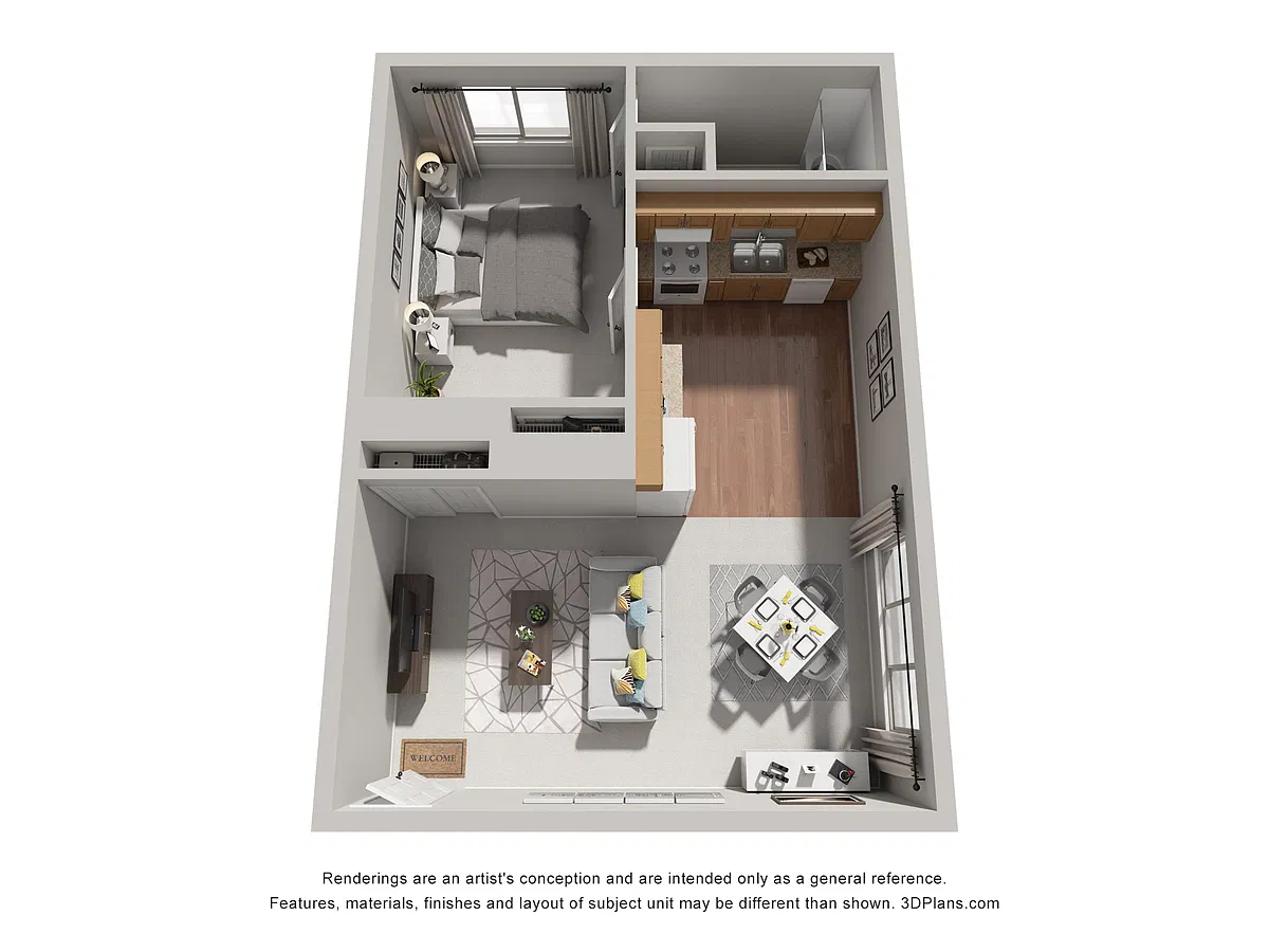 Floor plan 1 bedroom