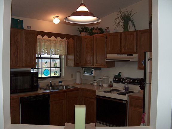 Kitchen window over looks the great back yard.
