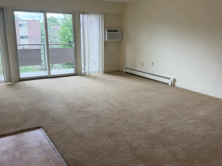 Nice sized private balcony with storage unit