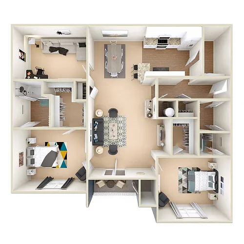 Floor plan 2 Bedroom + Study