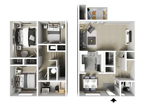 Floor plan 3 x 1 half