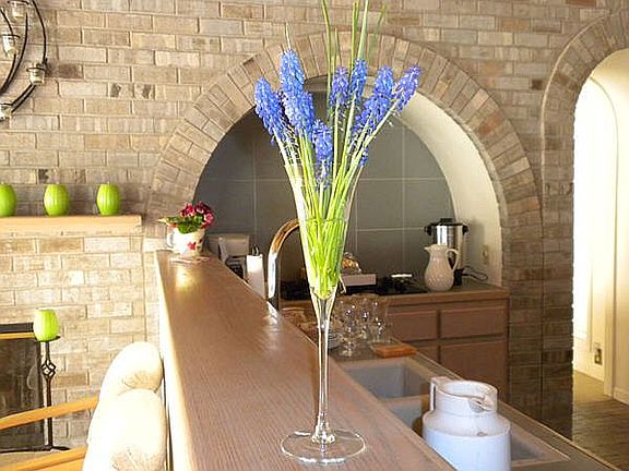 Brick wall in kitchen