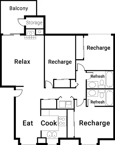 Floor plan 3X2 B