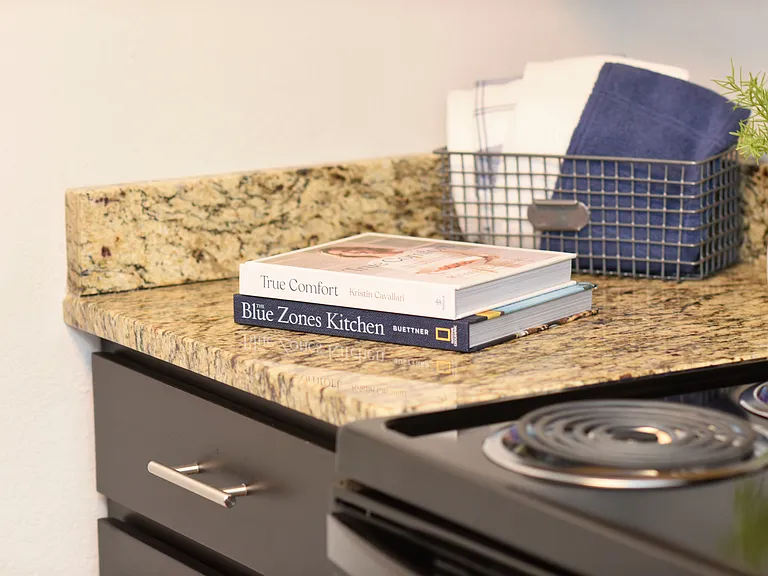 Kitchen with granite counters