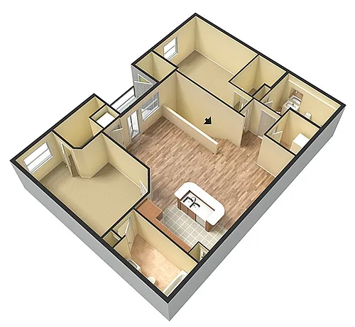 Floor plan 2 Premier Terrace-Renovated