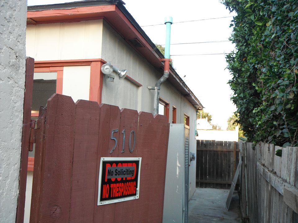Front gate to private yard