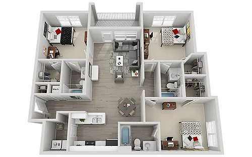 Floor plan 3x3 Upgraded