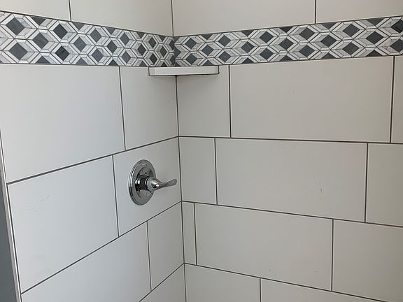 Newly tiled master shower