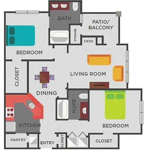 Floor plan The Berkeley (2x2)