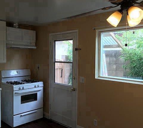 Front door and part of kitchen