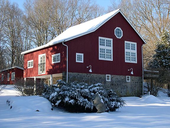 Winter views of the barn