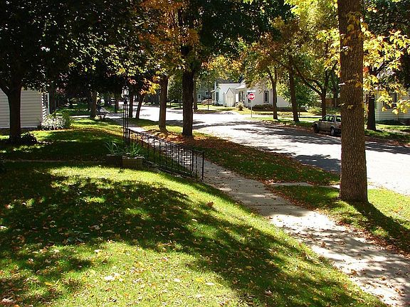 Looking South down street