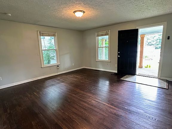 Living room view out the front door.