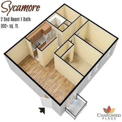 Floor plan Sycamore- 2x1 Down