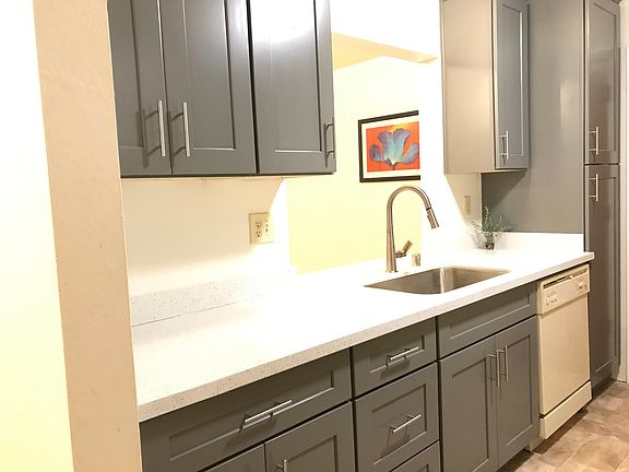 Newly renovated kitchen with beautiful quartz countertop