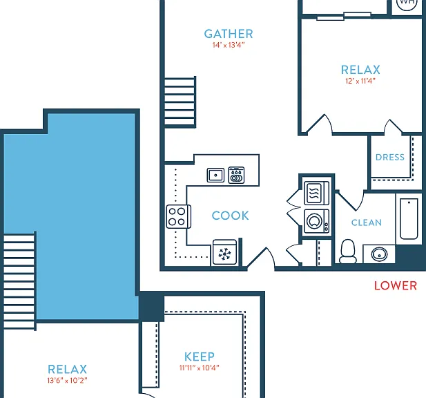 1119 Tea House A9 Loft Floorplan Diagram