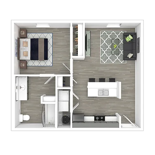 Floor plan 1x1-589-Full Renovation