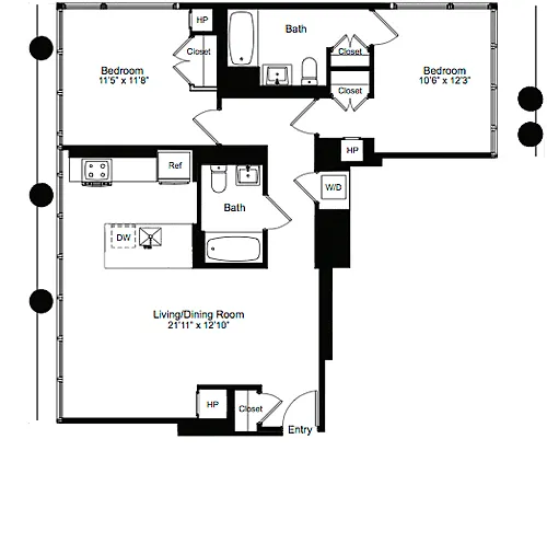 Floor plan Two Bedroom D 20