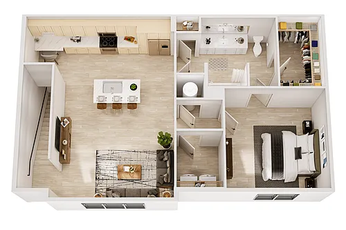 Floor plan 1 BR-F