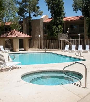 Pool and hot tub on site