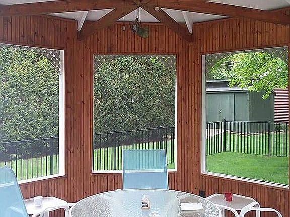 Gazebo w/ceiling fan back patio