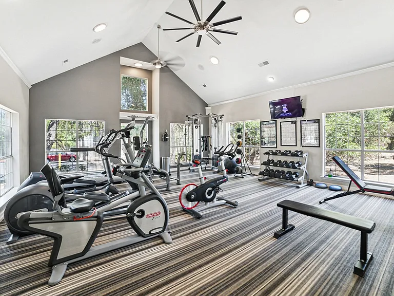 Fitness center with cardio equipment & free weights