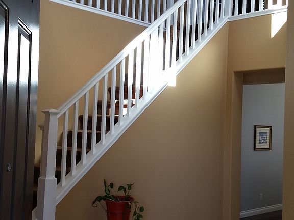 Entry with vaulted ceilings.