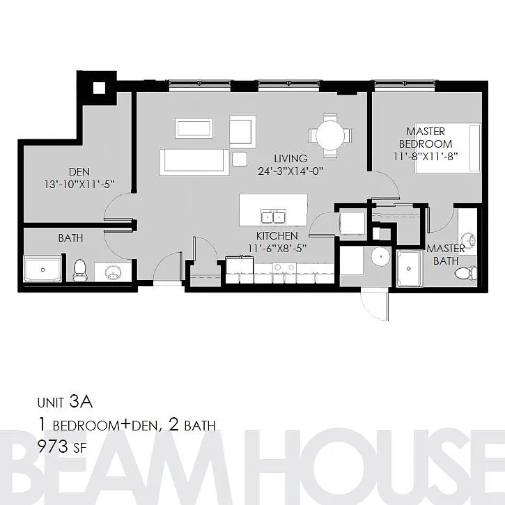 Floor plan Beam House 3A