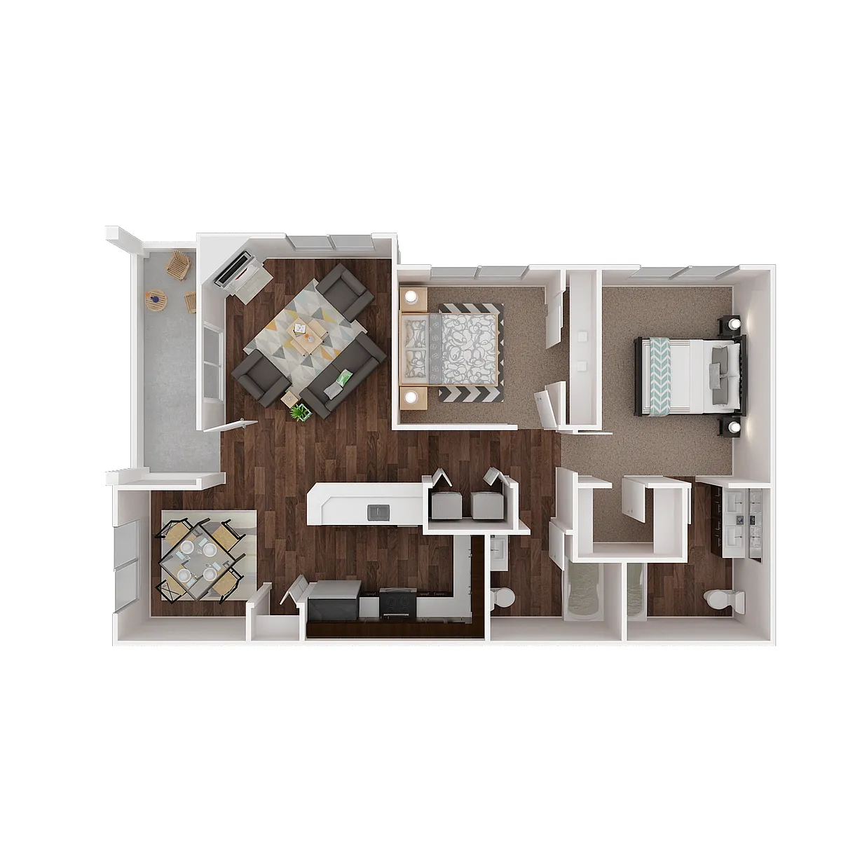 Floor plan Ingraham 2x2