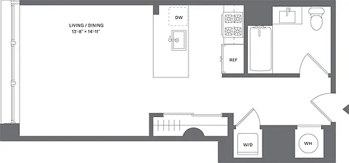 Floor plan Studio/1 Bath_S1