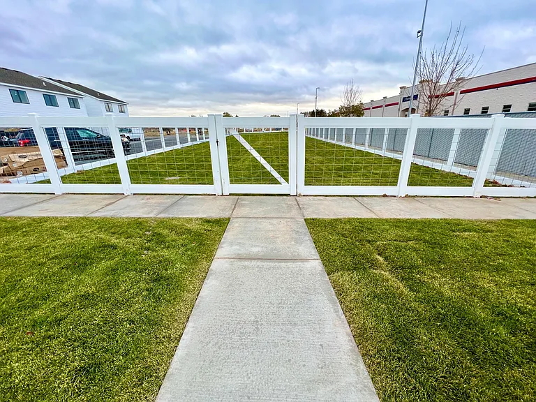 The dog park is just a few town houses down.