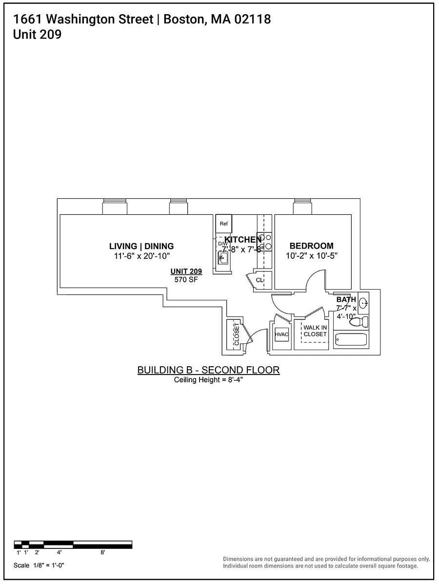 Floor plan 1Bed-1Bath-B-209