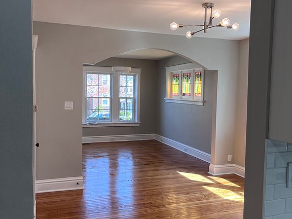 A view from dining area to living area.