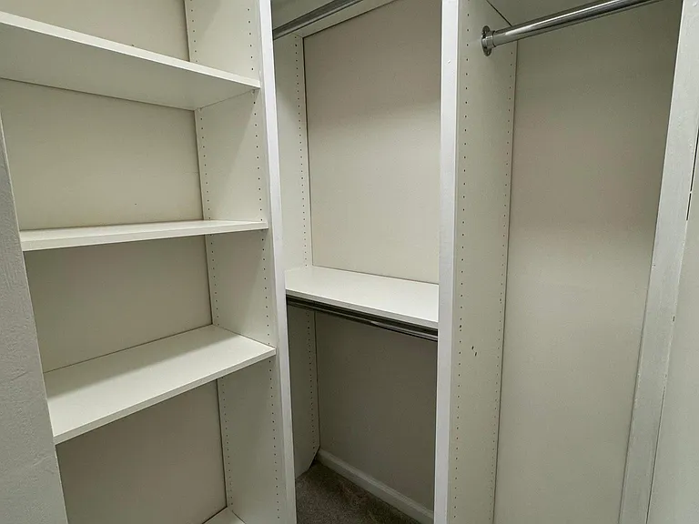 Lower level bedroom custom walk-in closet.
