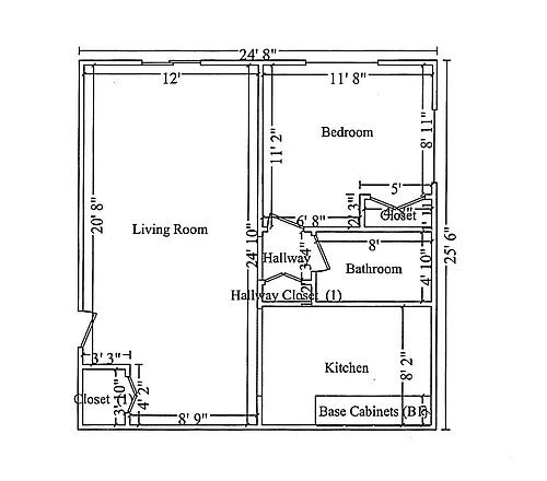 Floor plan 1BR/1BA