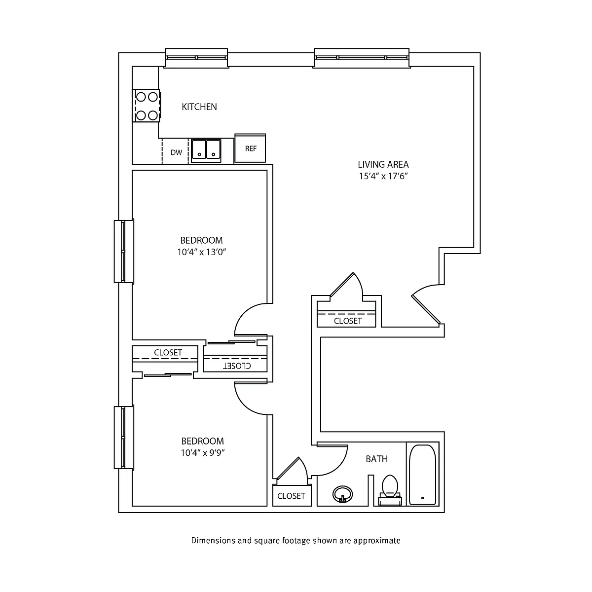 Floor plan 2 Bedroom / 1 Bath_842