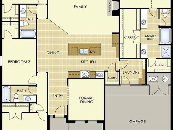 Shari Front Garage Floor Plan