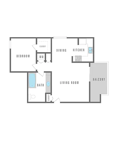 Floor plan 1 Bedroom 1 Bath