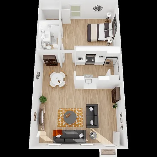 Floor plan 1 Bedroom 1 Bathroom
