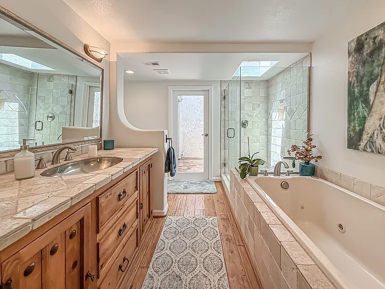 Primary bathroom with jacuzzi tub