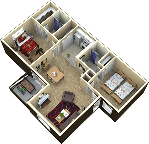 Floor plan 2 Bed/2 Bath