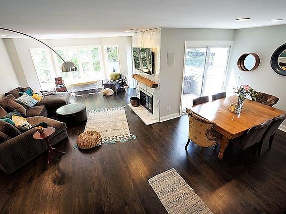 Living room and dining room