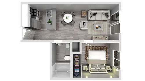 Floor plan 1x1b