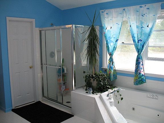 Master Bath with Jacuzzi, Fireplace and Skylights
